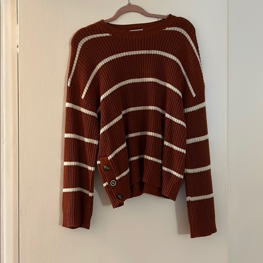 Orange and white sweater